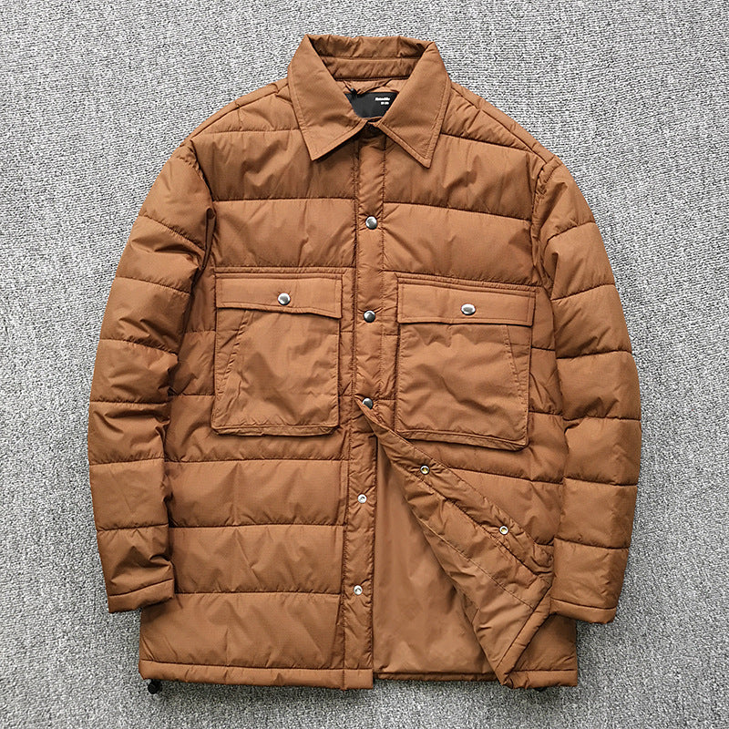 Men's quilted overshirt jacket with practical flap pockets and sturdy collar Skorter