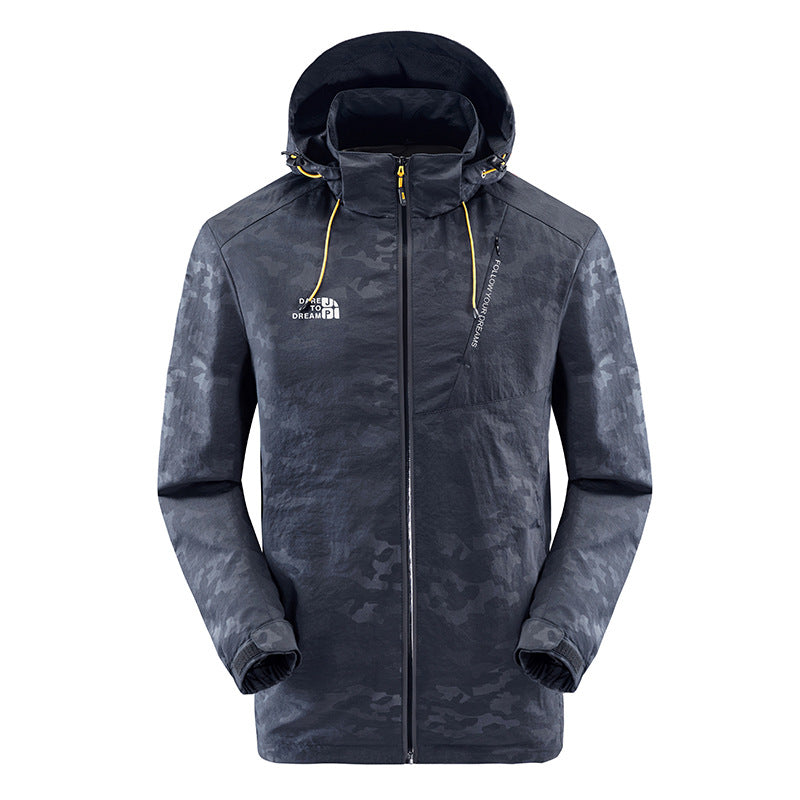 Men's water-repellent camouflage jacket with adjustable hood Skorter