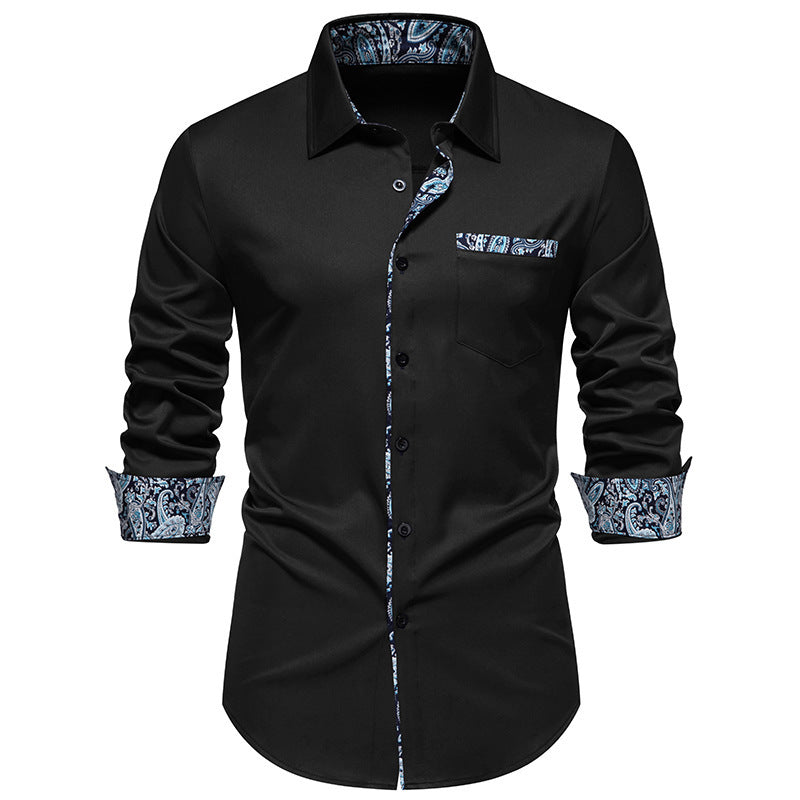 Men's Long Sleeve Shirt with Modern Paisley Design Skorter