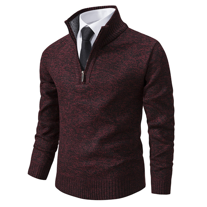 Men's sweater with modern zipper and structured surface Skorter