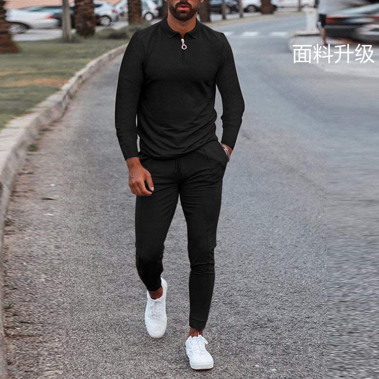 Men's sporty set with high collar and practical zip elements Skorter