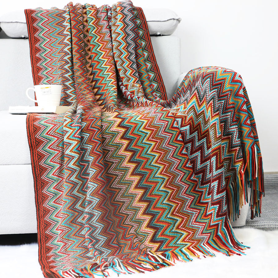 Skorter | Bohemian velvet blanket knitted blanket