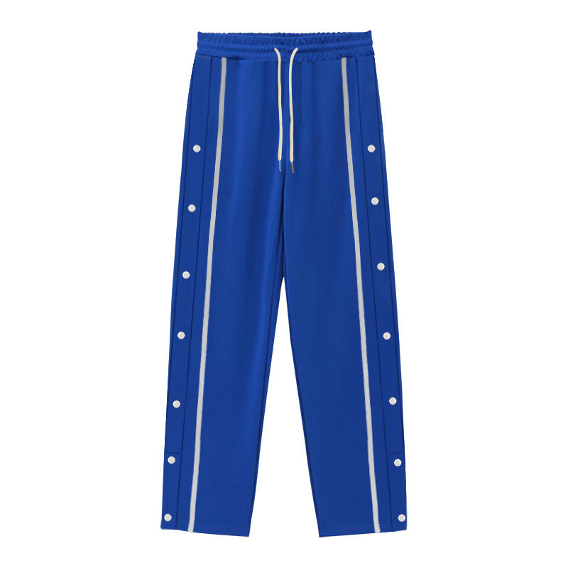 Men's Sporty Training Pants with Side Snap Button Details Skorter