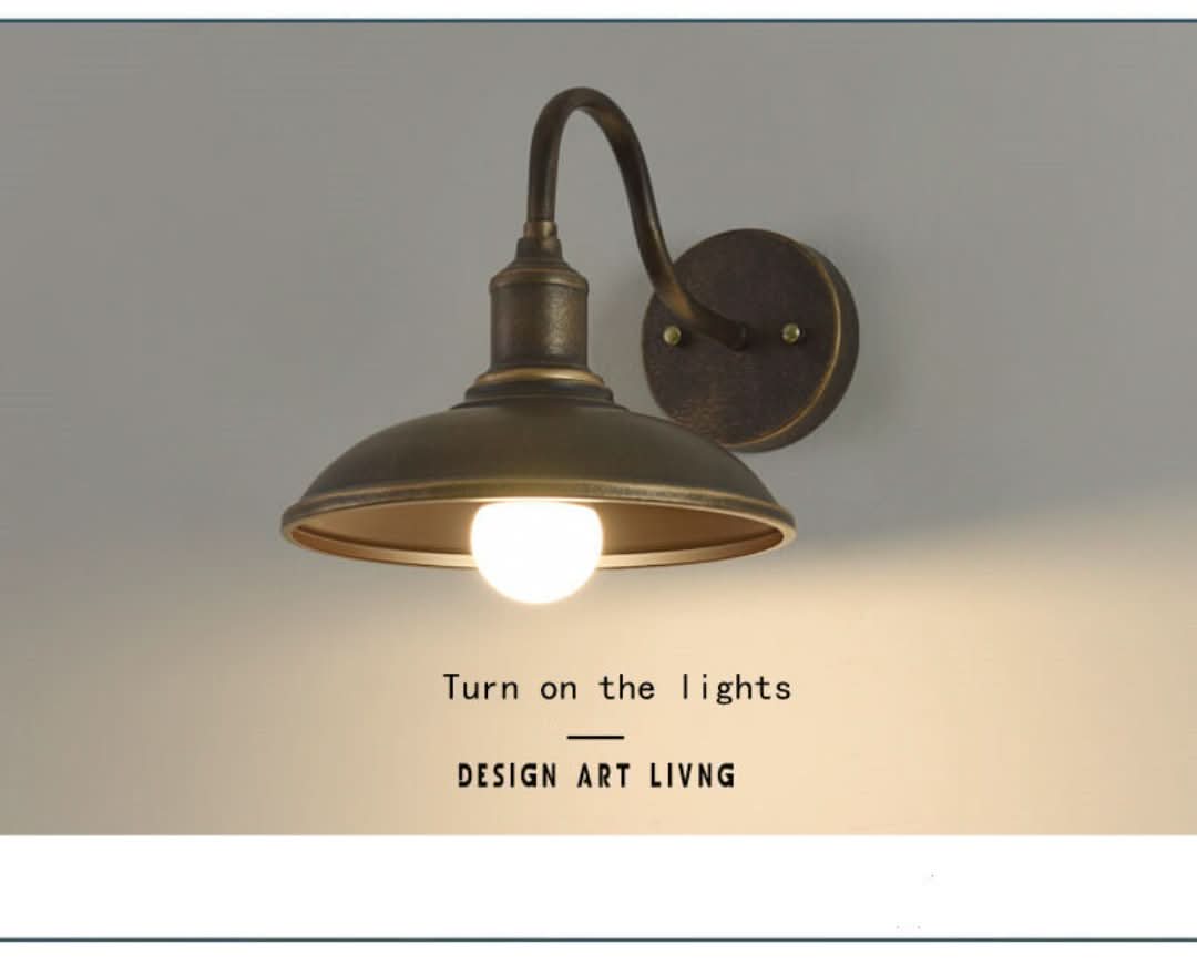 Skorter | Eisenglow - Retro Outdoor Wall Lamp With 1 Iron Light Dome