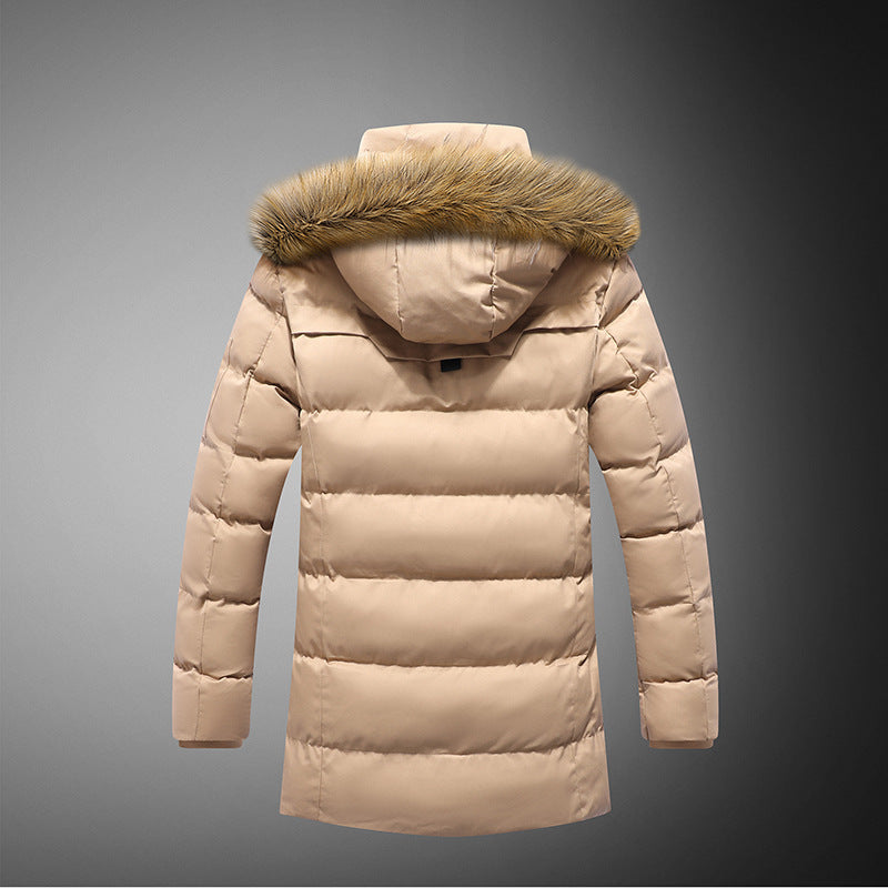Men's padded winter jacket with removable faux fur collar and practical pockets Skorter