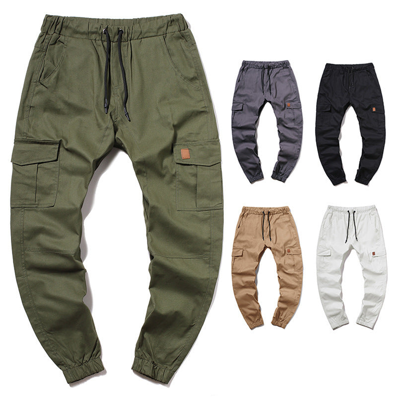 Men's cargo pants with elastic waistband and practical side pockets Skorter