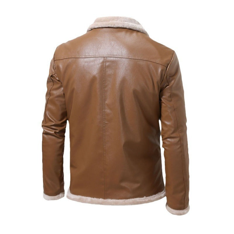 Men's stylish faux leather jacket with soft lining Skorter