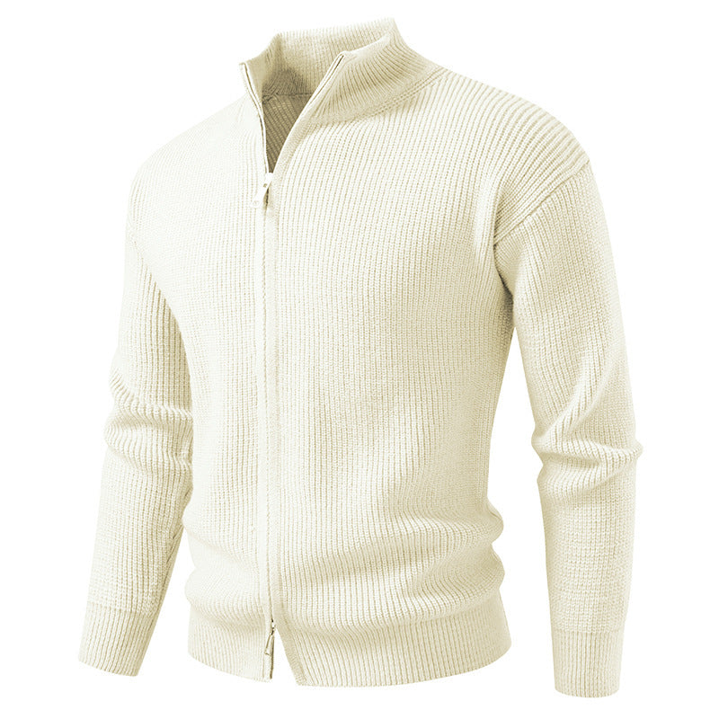 Men's cardigan with stand-up collar and zipper Skorter