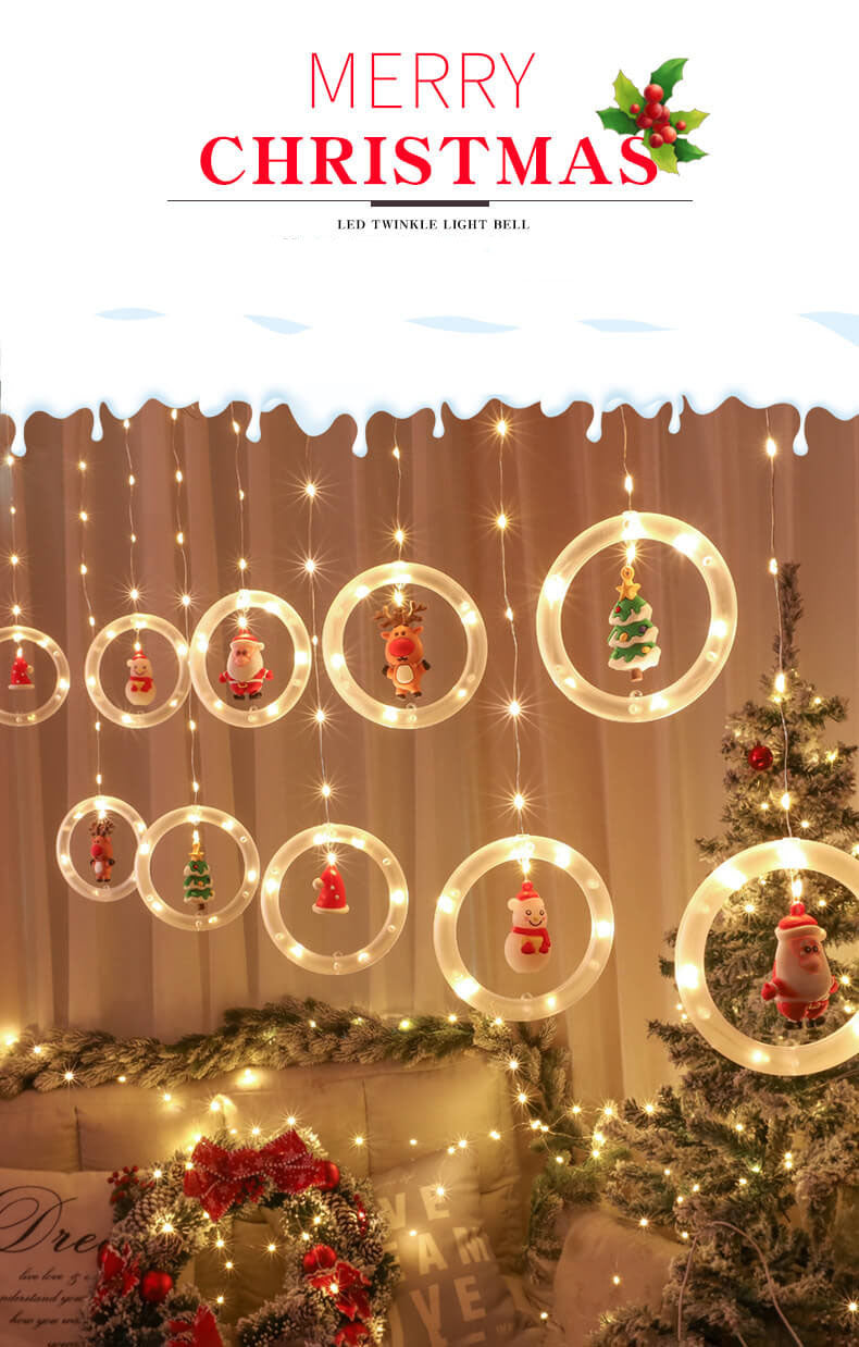 Skorter | Christmas wreath doll hanging decoration 10 LED USB string lights