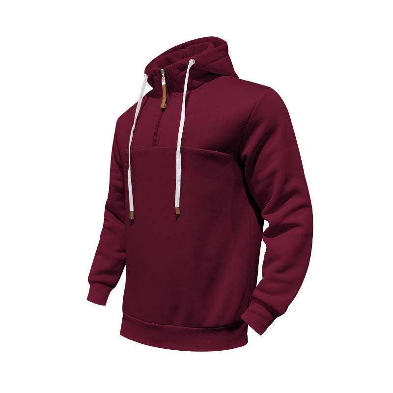Men's sporty hoodie with half zipper and drawstring Skorter