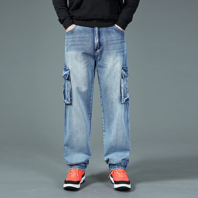 Men's cargo jeans with practical side and back pockets Skorter
