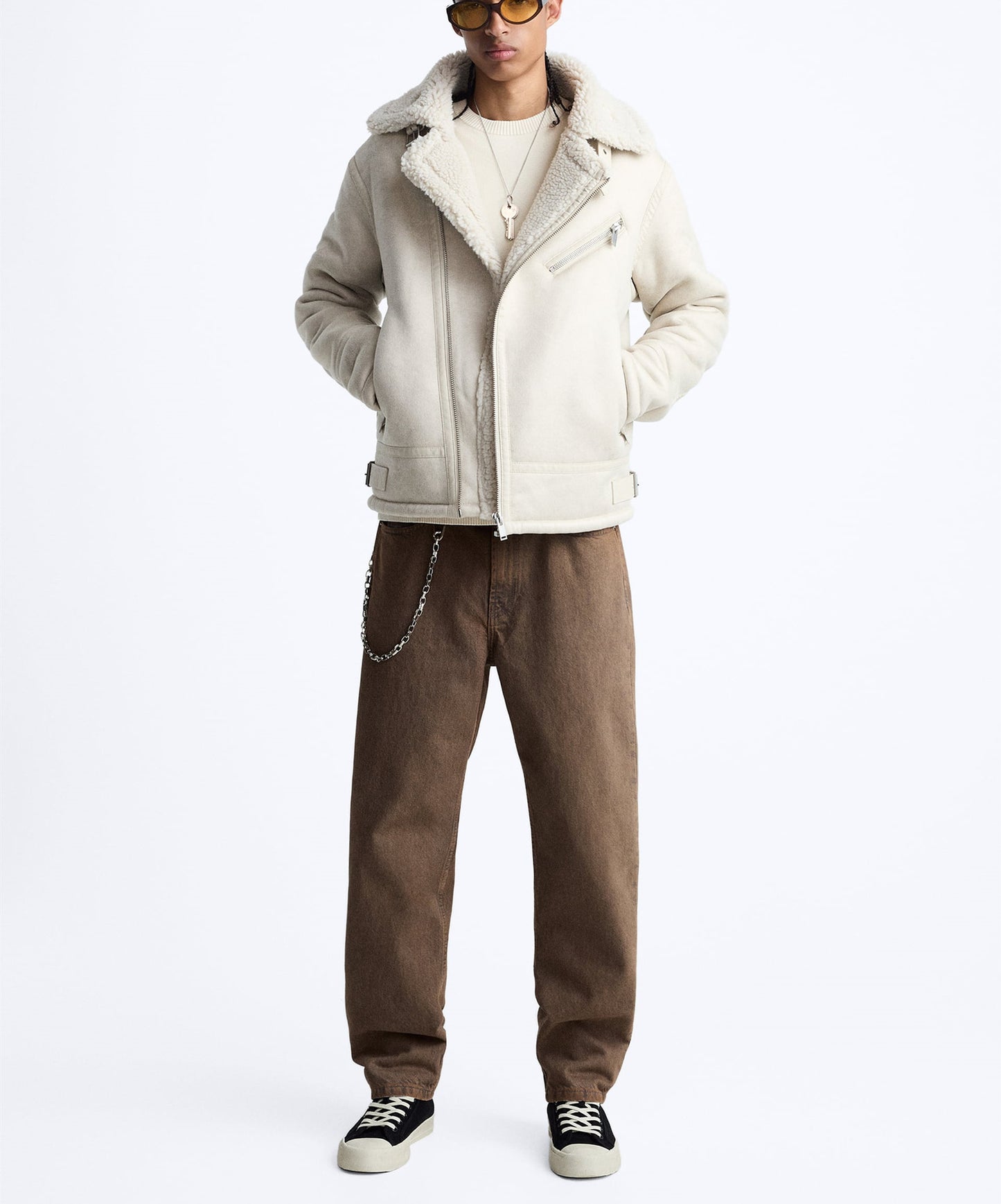 Men's cult biker jacket with soft lining and triple adjustable collar Skorter