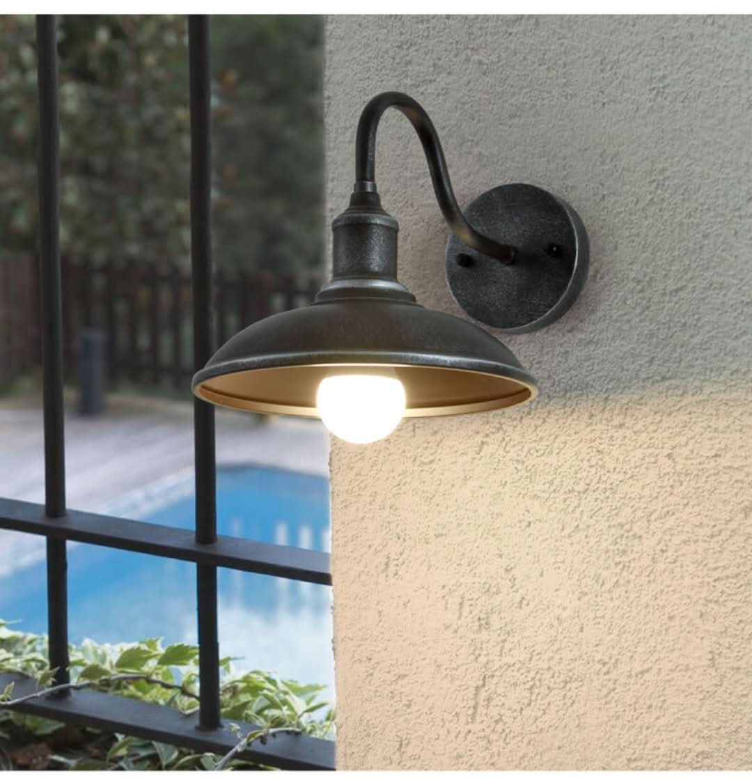 Skorter | Eisenglow - Retro Outdoor Wall Lamp With 1 Iron Light Dome