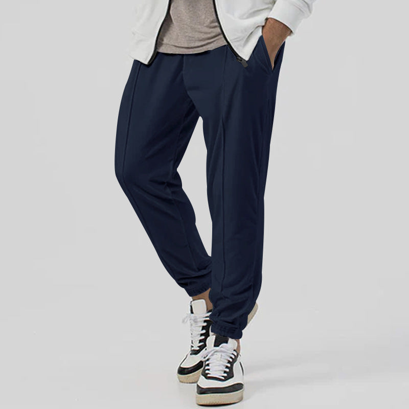 Men's Sporty Jogging Pants with Elastic Waistband and Practical Pockets Skorter