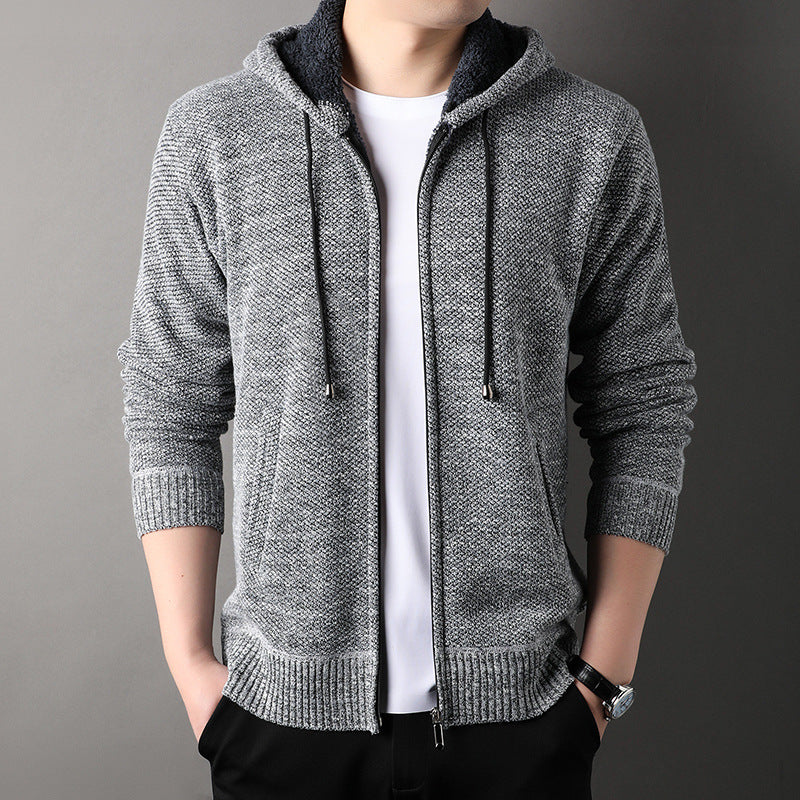 Men's fashionable cardigan with hood and soft padded lining Skorter