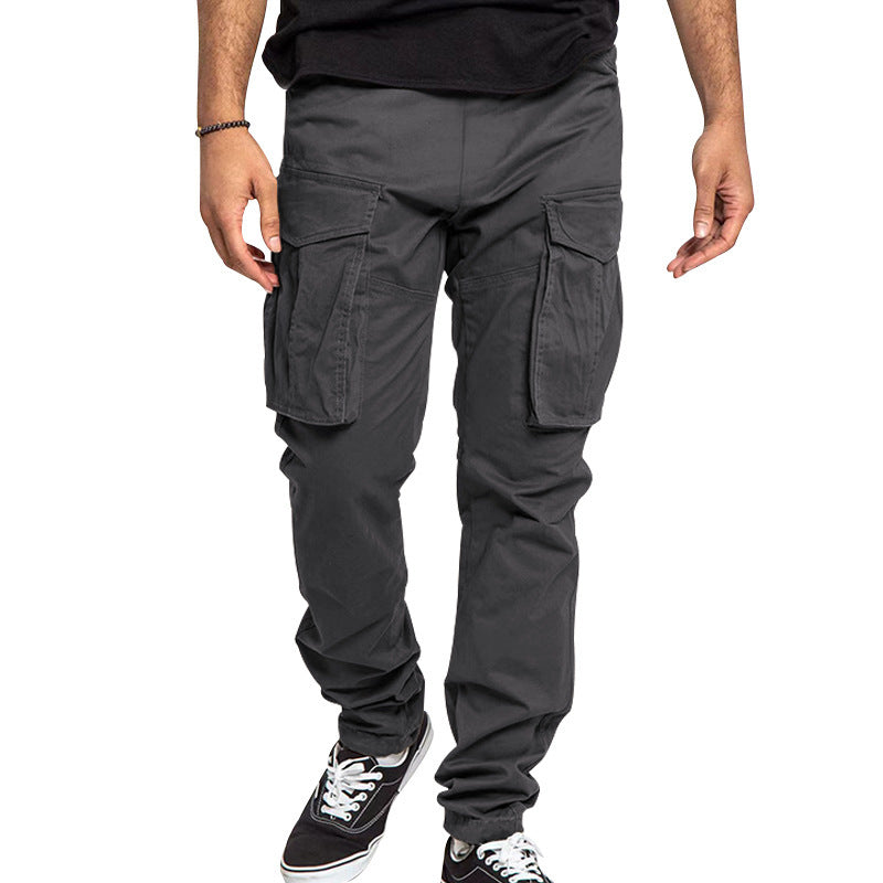 Men's multifunctional cargo pants with elastic waistband and generous pockets Skorter