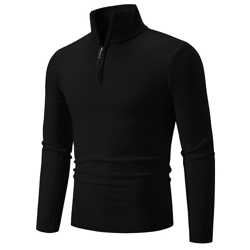 Men's stylish turtleneck sweater with zipper and fine knit texture Skorter
