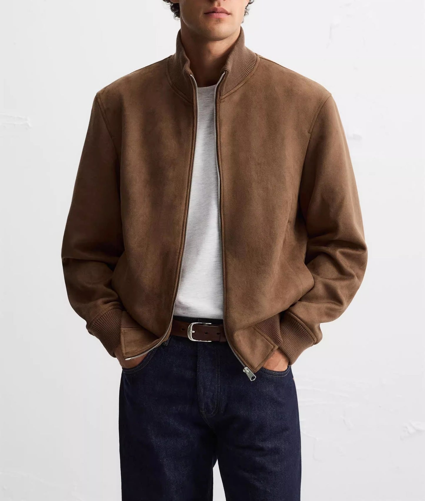 Men's transitional jacket in modern suede look Skorter