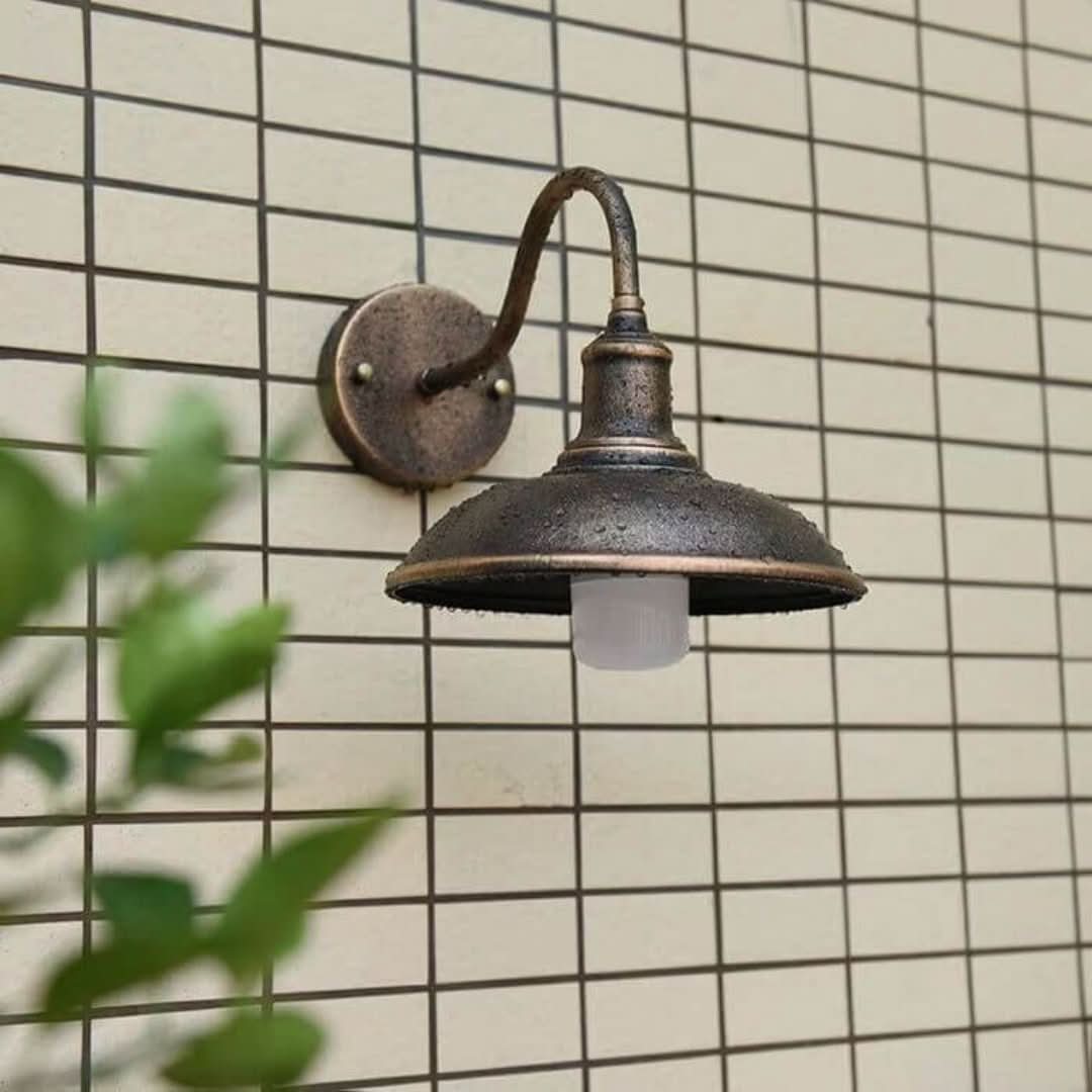 Skorter | Eisenglow - Retro Outdoor Wall Lamp With 1 Iron Light Dome