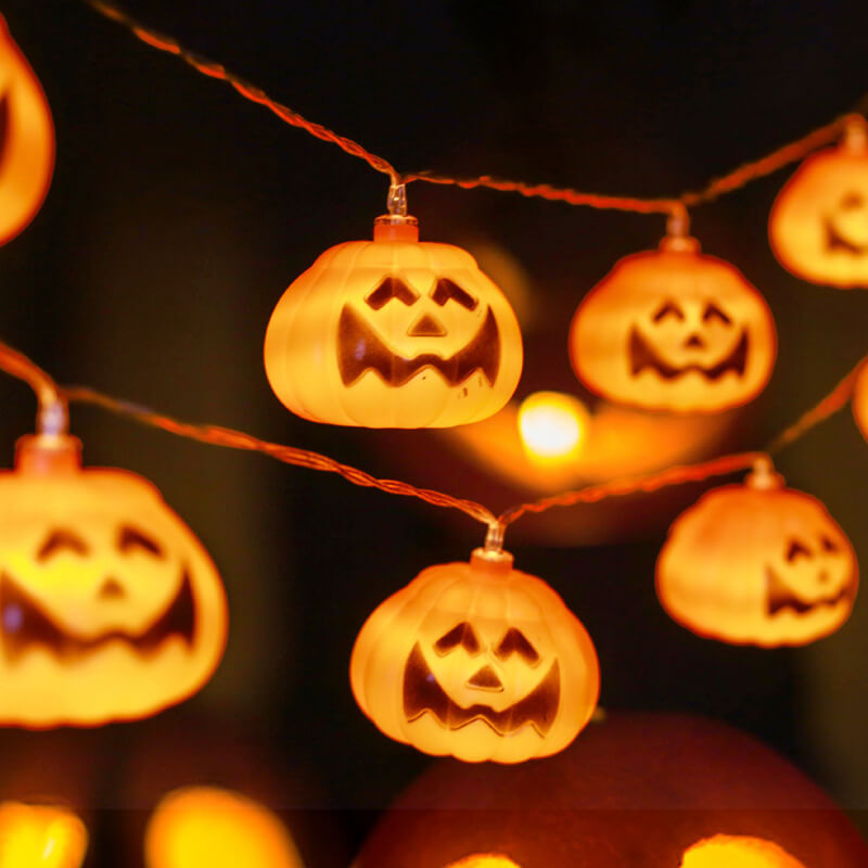 Skorter | Halloween Pumpkin Festive Lamp Artificial 10/20 Lights Plastic Battery USB LED String Lights