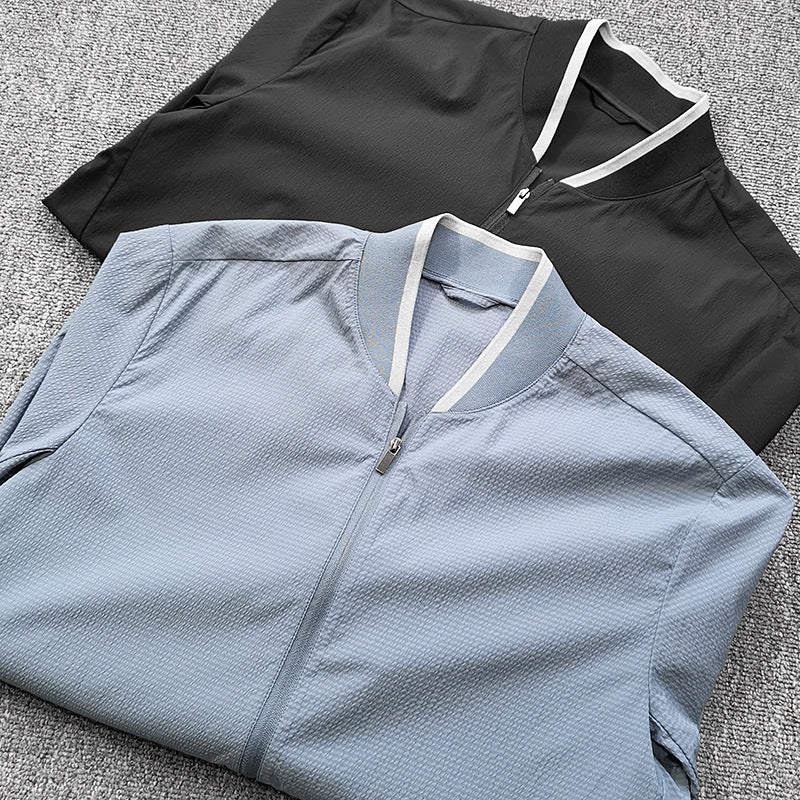 Men's quilted jacket with contrast collar Skorter