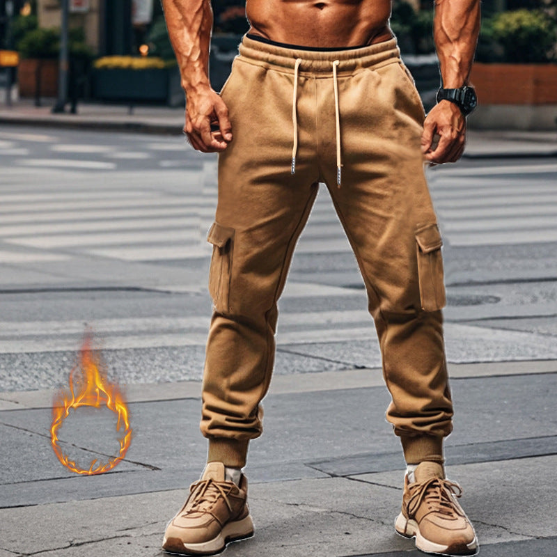Men's Sporty Cargo Jogging Pants with Elastic Waistband and Practical Pockets Skorter