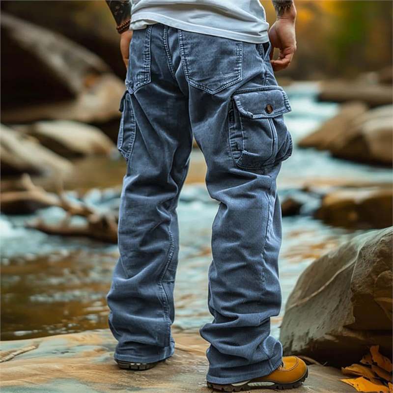 Men's practical cargo jeans with many pockets Skorter