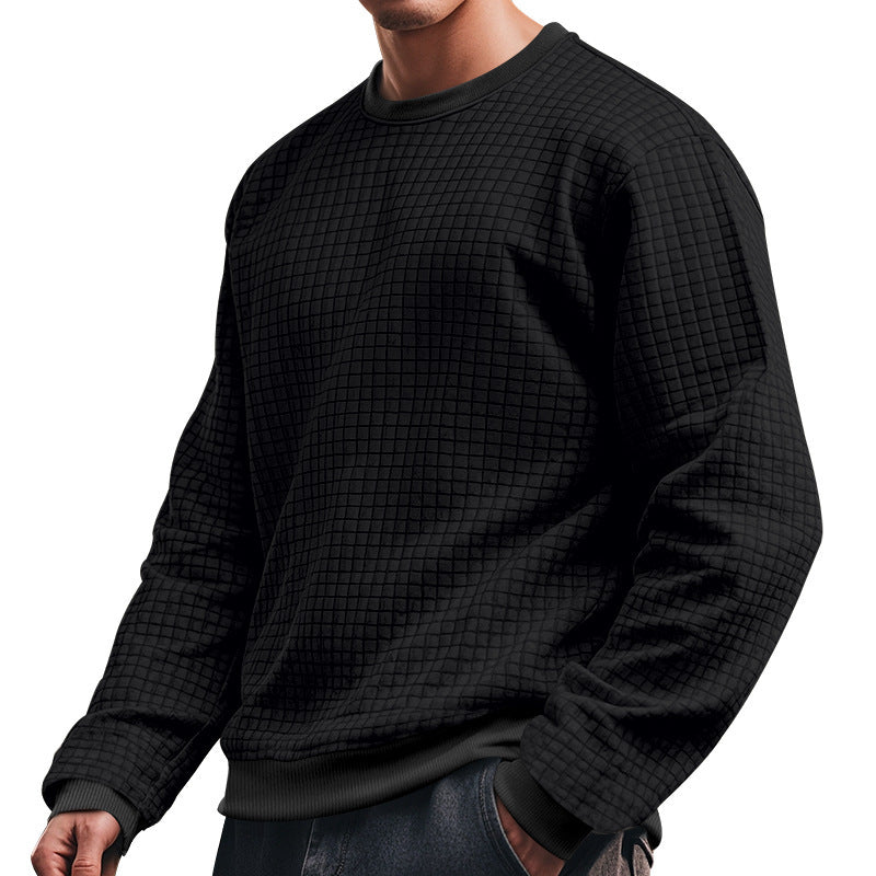 Men's long sleeve sweatshirt with textured design and elastic cuffs Skorter