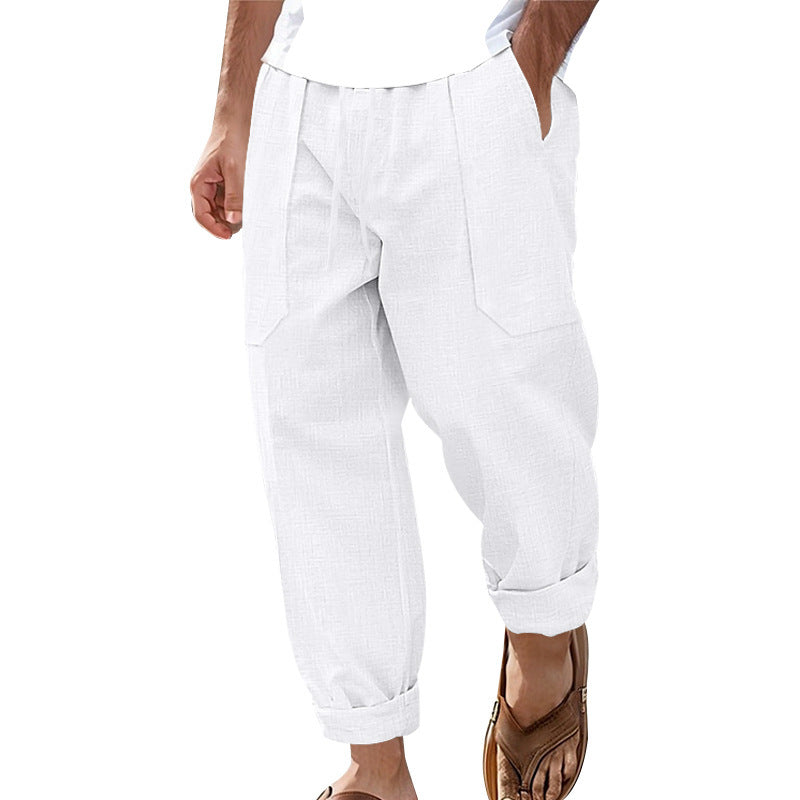 Men's Loose Linen Pants with Side Pockets Skorter
