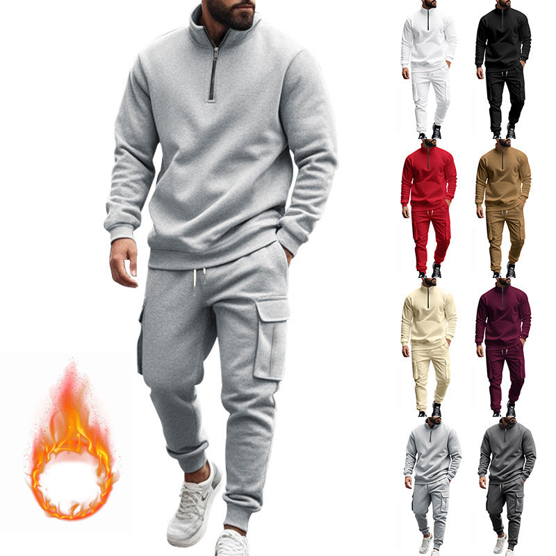 Men's sporty tracksuit with higher collar and practical pockets Skorter