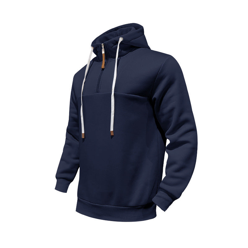 Men's sporty hoodie with half zipper and drawstring Skorter