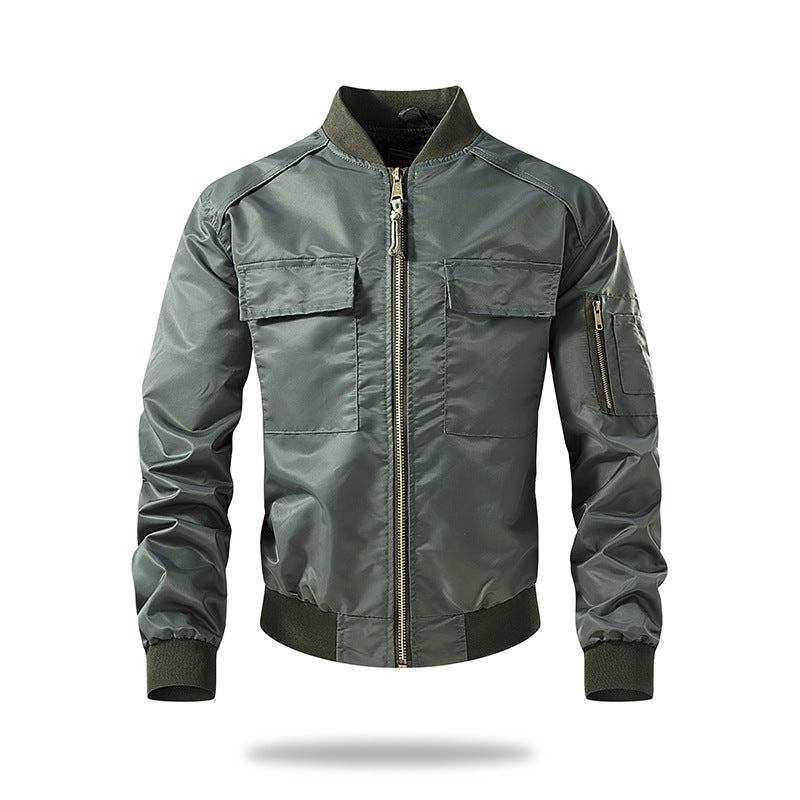 Men's Bomber Jacket with Practical Pockets and Breathable Material Skorter