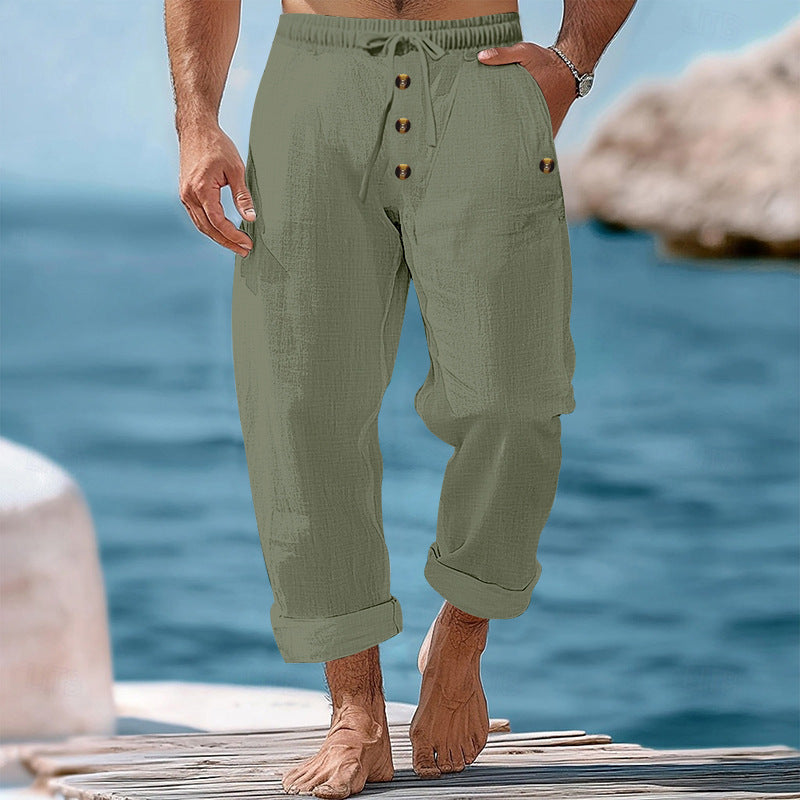Men's loose beach pants with adjustable drawstring and practical side pockets Skorter