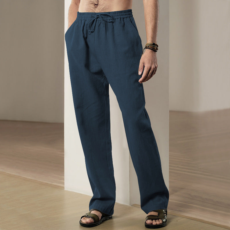 Mens Comfortable Summer Leisure Pants with Elastic Waistband Skorter