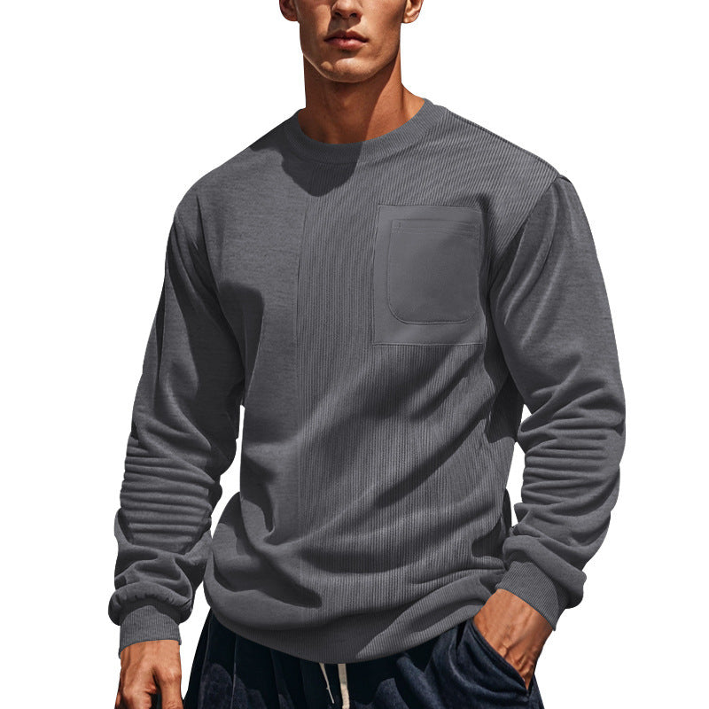 Men's stylish sweatshirt with innovative texture and practical chest pocket Skorter