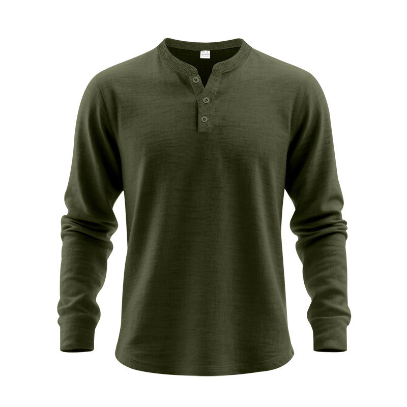 Men's Long Sleeve Shirts in Classic Henley Style Skorter