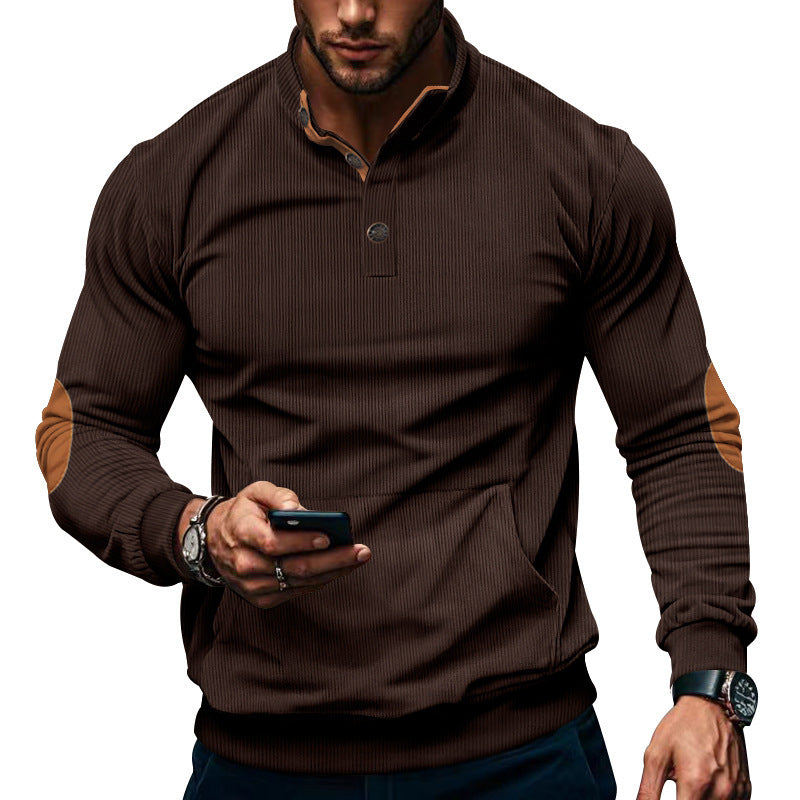 Men's stylish long-sleeve hooded shirt with modern structural design and elegant accents Skorter