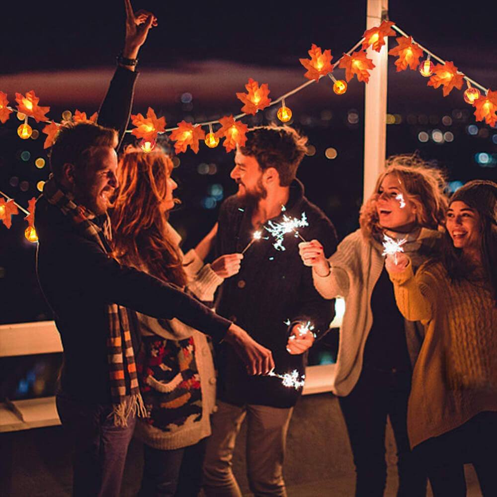 Skorter | Maple Leaf Pumpkin LED Lights Festival Party Decoration Battery String Lights