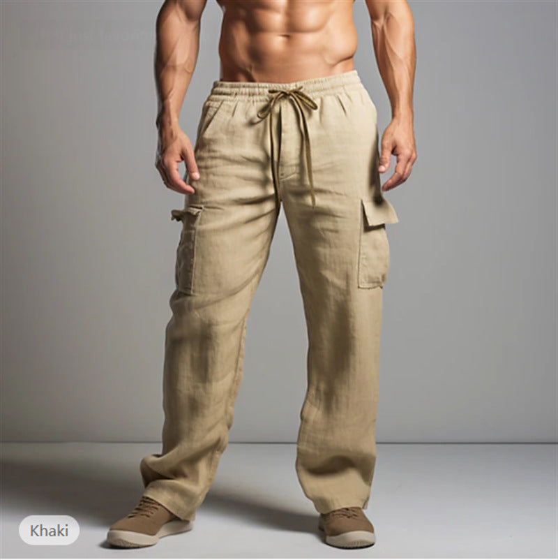 Men's cargo pants with elastic waistband and practical side pockets Skorter