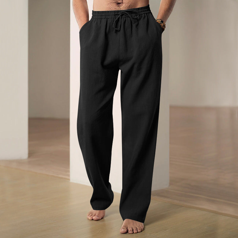 Mens Comfortable Summer Leisure Pants with Elastic Waistband Skorter