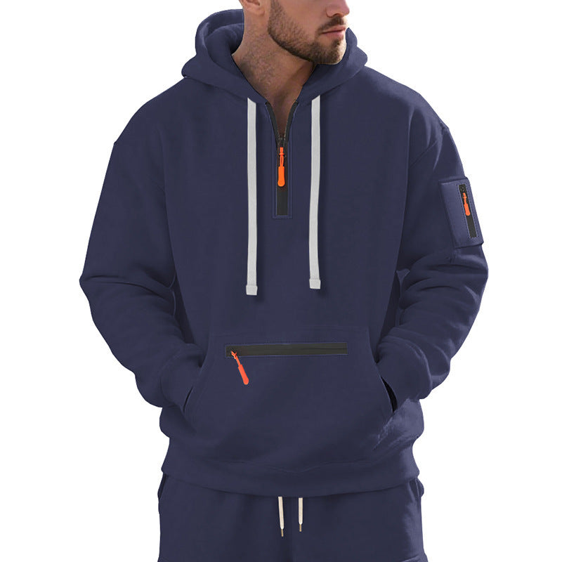 Men's stylish hoodie with innovative zipper elements Skorter