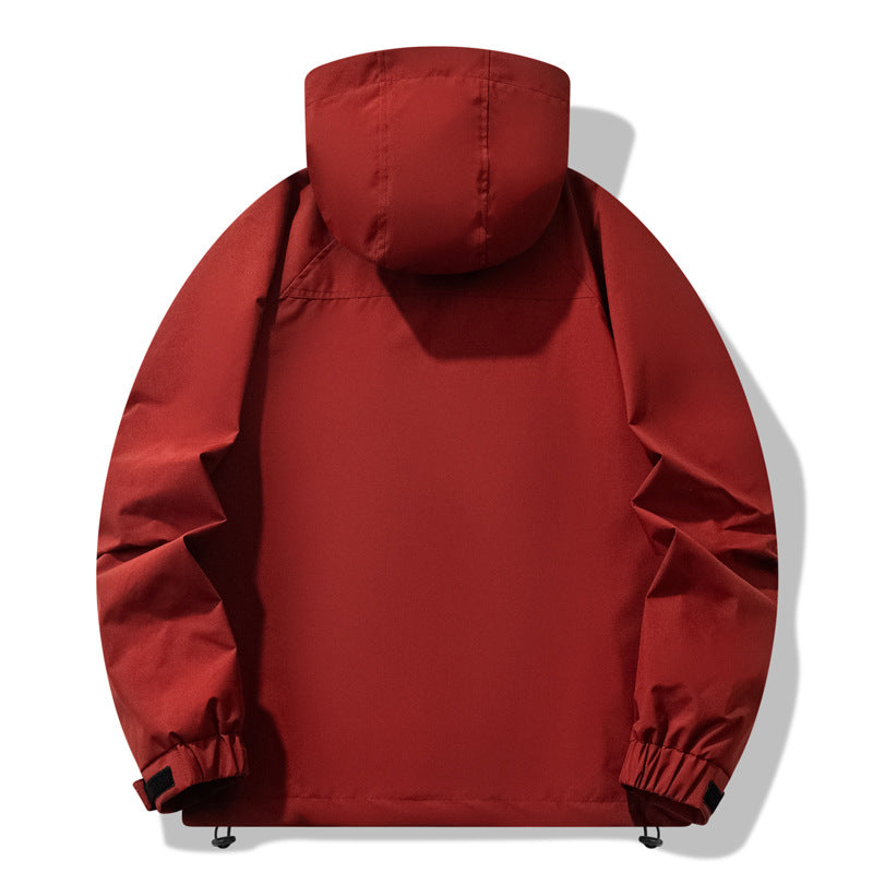 Men's water-repellent outdoor jacket with adjustable hood and functional zip pockets Skorter