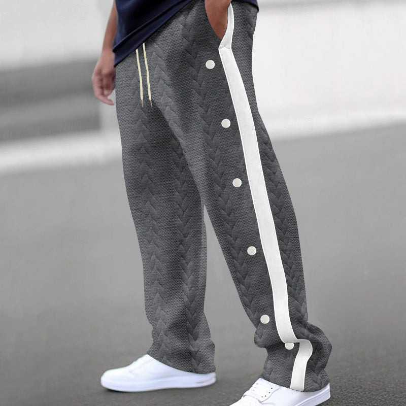 Men's sporty leisure trousers in modern design with side button placket Skorter