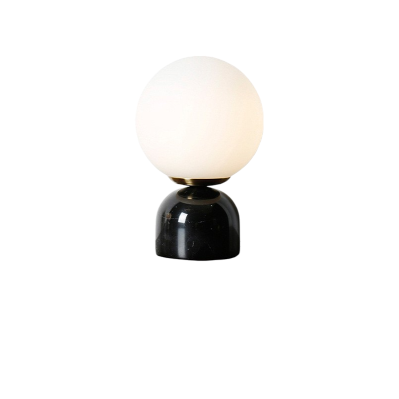 Skorter | Marnor | Marble Table Lamp with Glass Shade – Scandinavian Minimalist Design