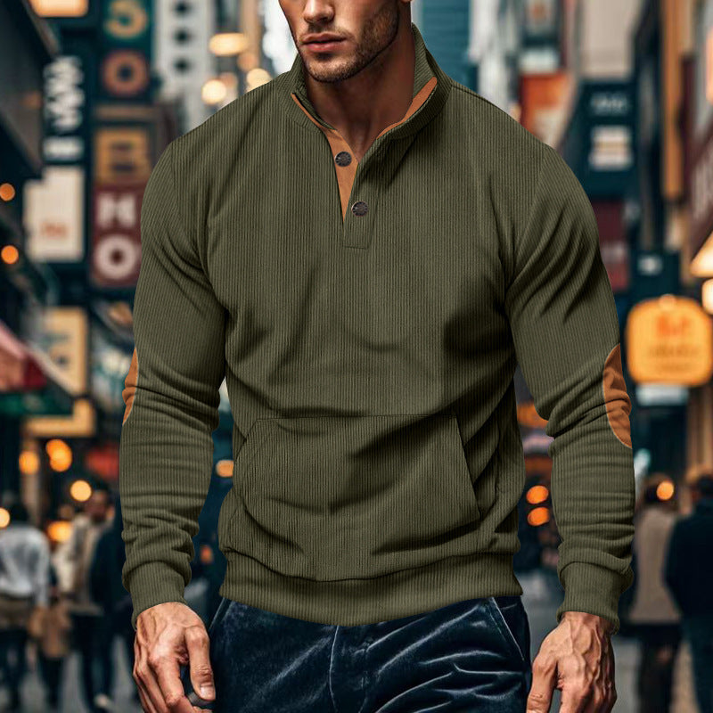 Men's sporty sweater with practical button closure and comfortable fit Skorter