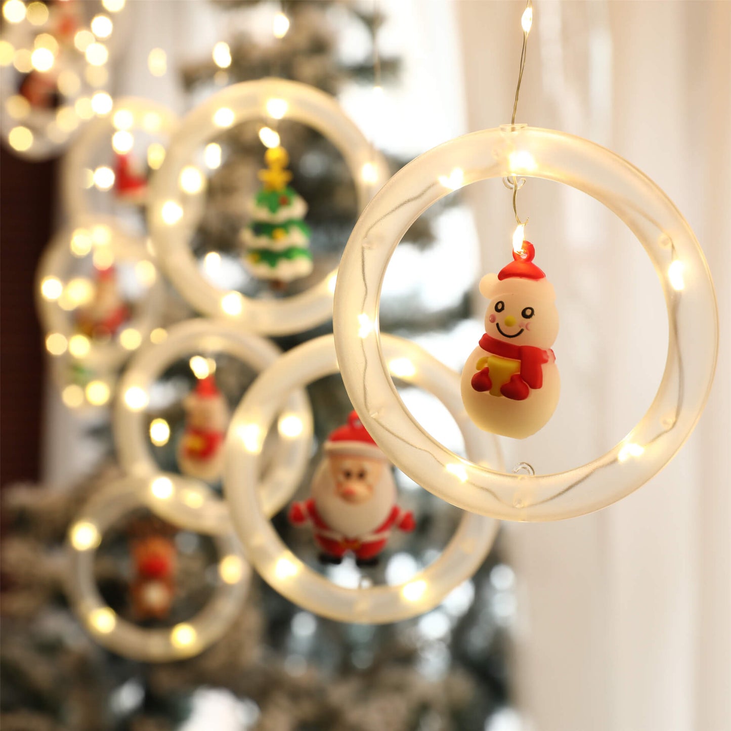 Skorter | Christmas wreath doll hanging decoration 10 LED USB string lights