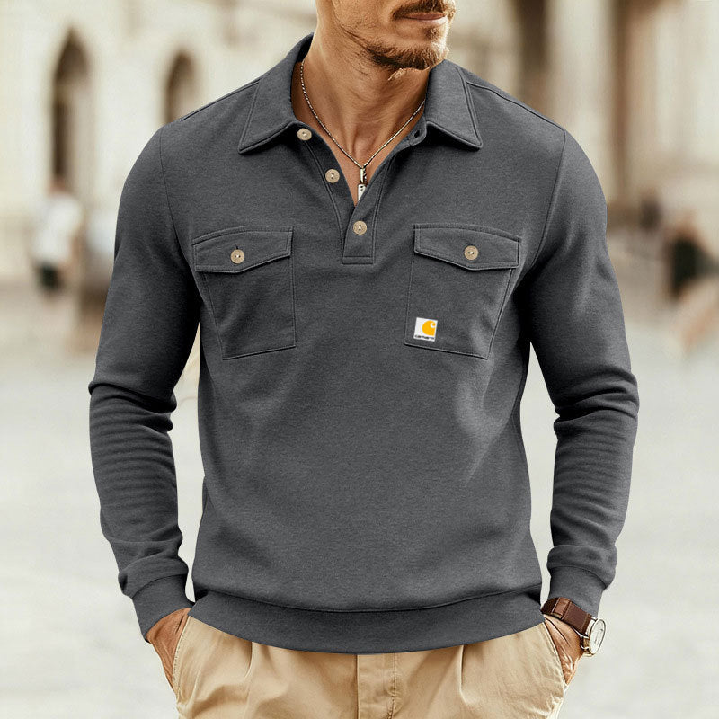 Men's polo shirt with casual collar and practical breast pockets Skorter