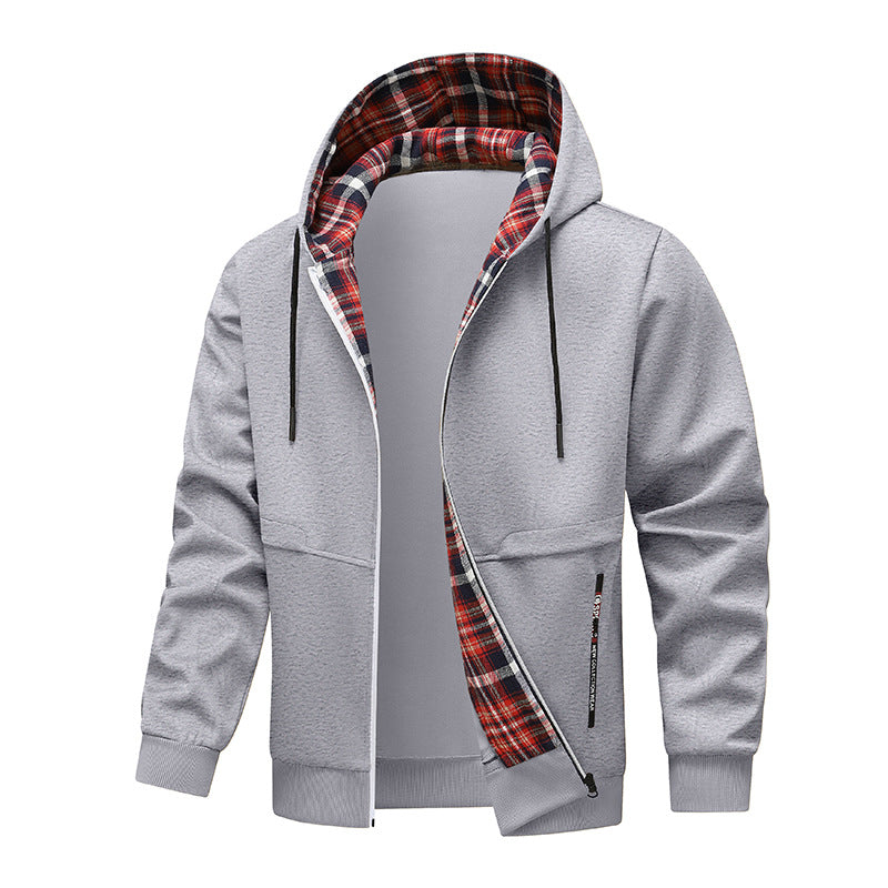Men's sporty hybrid jacket with internal check pattern Skorter