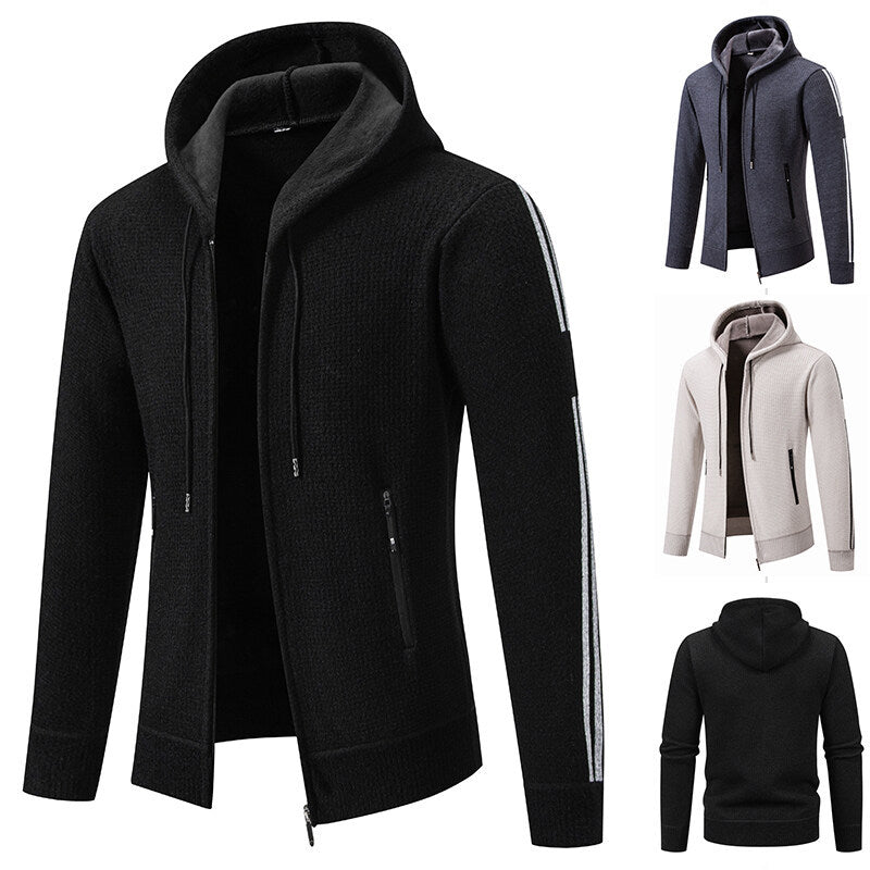 Men's sporty hooded jacket with innovative material mix Skorter