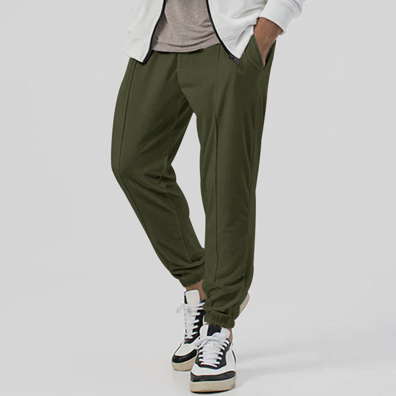 Men's Sporty Jogging Pants with Elastic Waistband and Practical Pockets Skorter